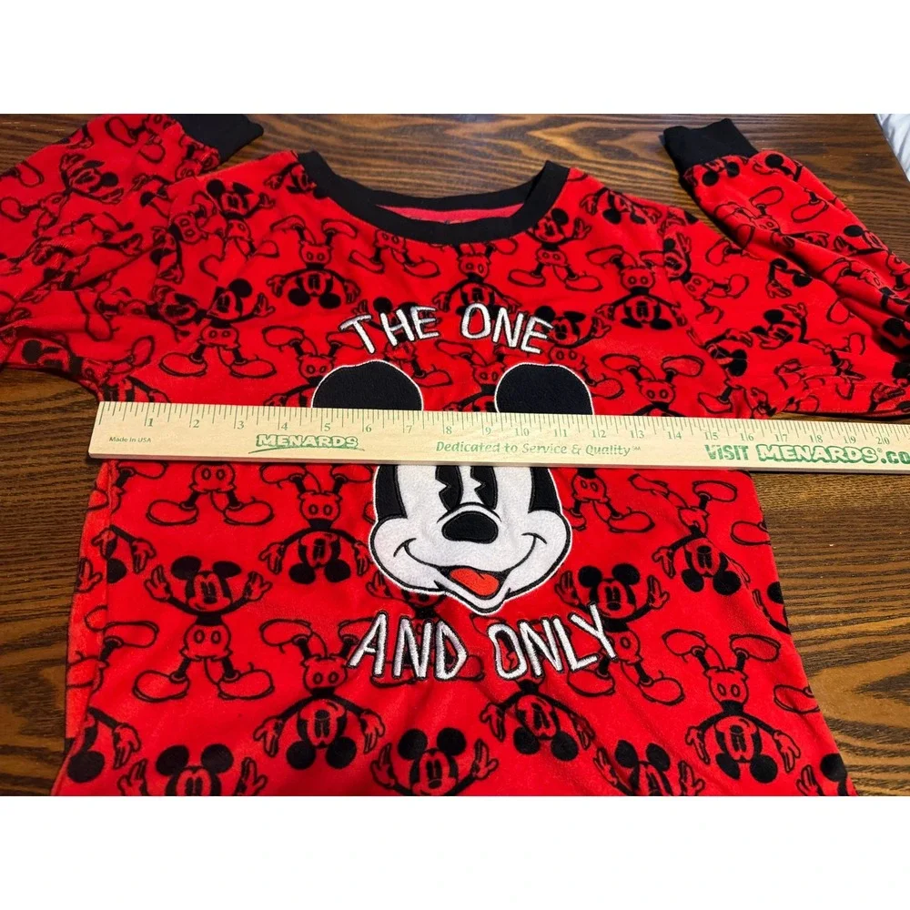 Disney‎ Mickey Mouse Red Pajama Set Sleepwear Top Pants Womens S cozy soft - Picture 8 of 15
